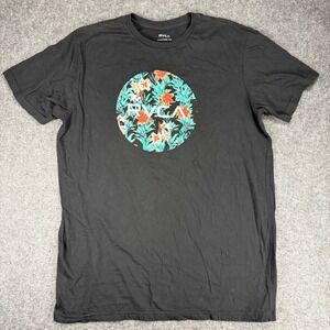 RVCA Standard Tee Mens 2XL Black Floral Graphic T-Shirt